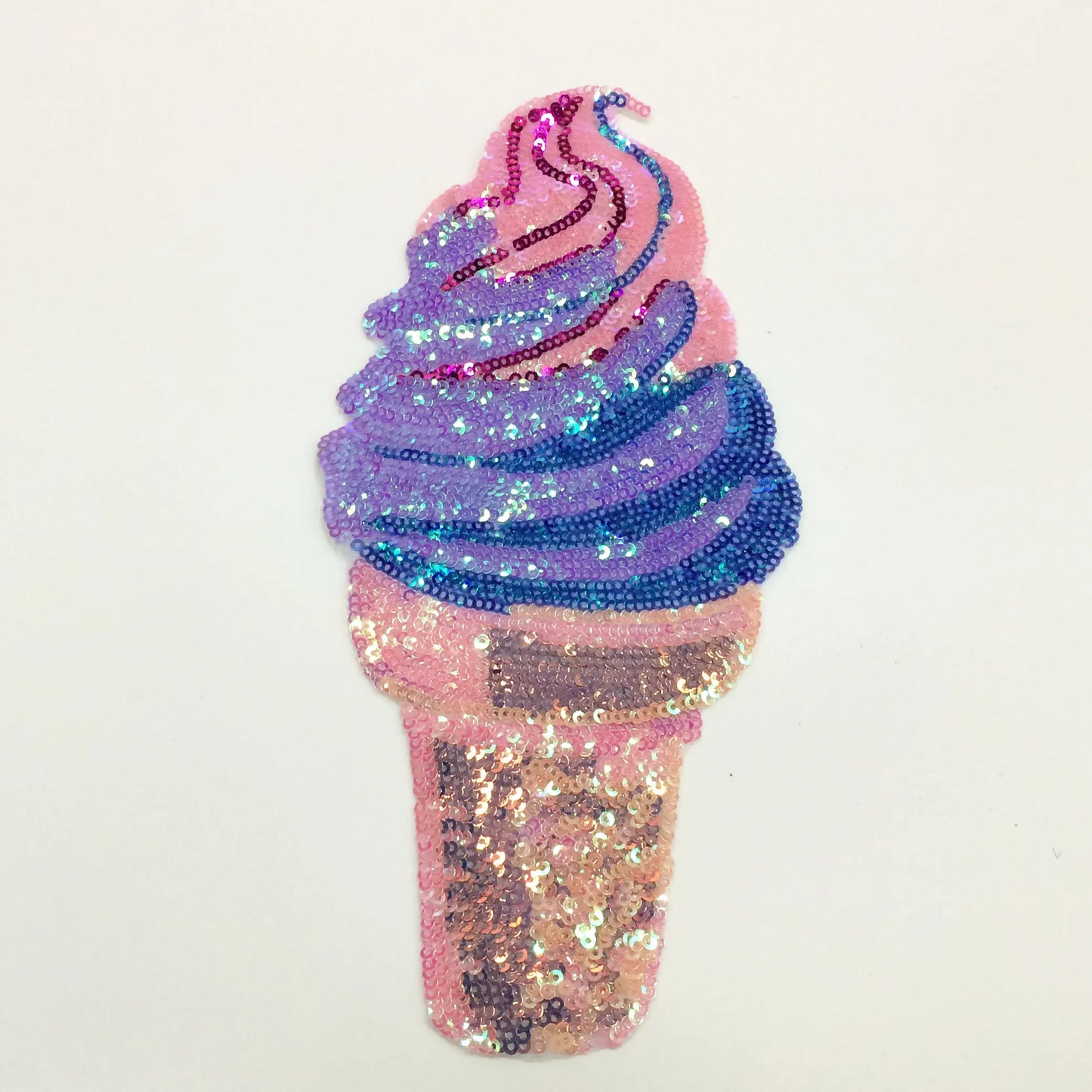 2Pcs Icecream Patches Stickers Iron on Clothes Heat Transfer DIY Applique Embroidered Applications Cloth Fabric Sequin Patch