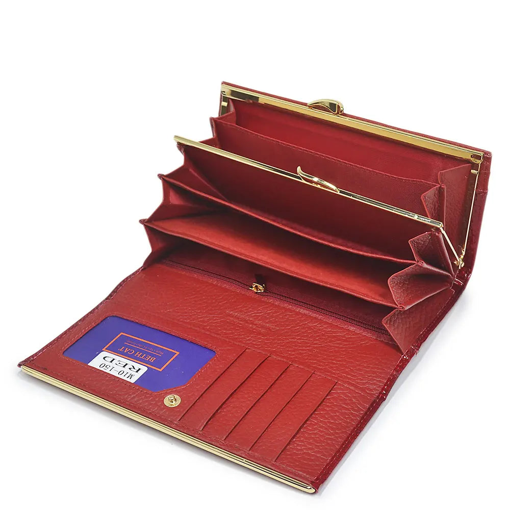Hemasa Beth Cat Women Wallet and Purses Genuine Leather Female Coin Card Holder Purse/ Ladies Money Bags Alligator Cow Wallets