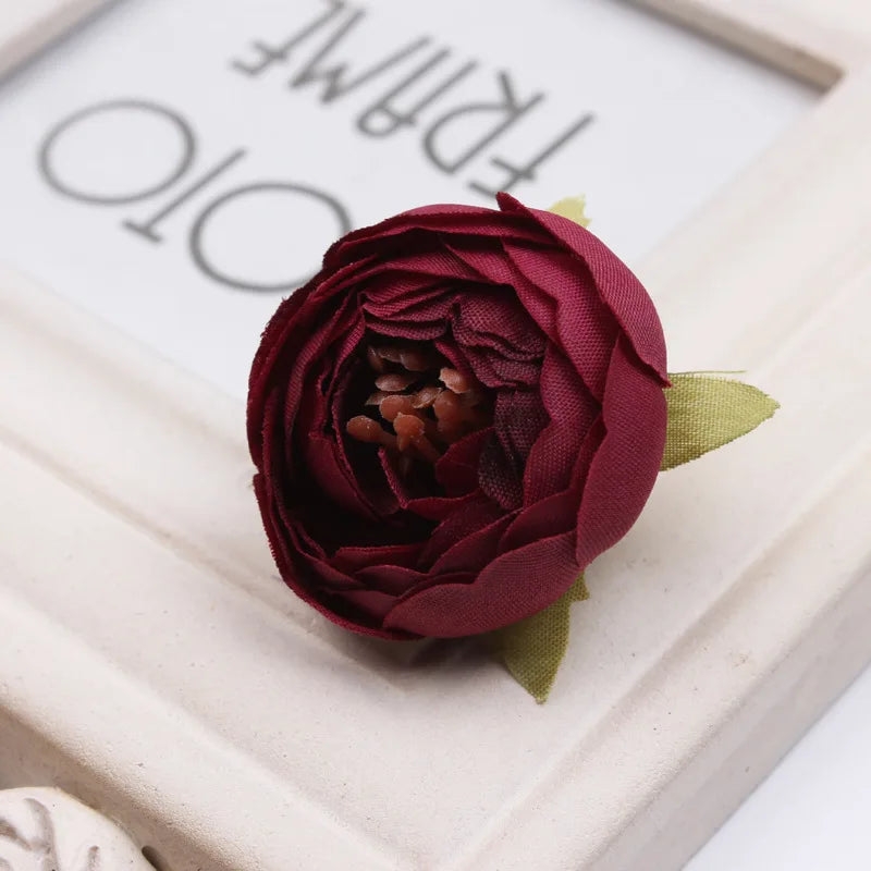 Artificial Silk Tea Rose Bud Flower Heads for DIY Wedding, Flower Wall, Event Party, Garland, Headware Deco, 4.5cm, 17Colors