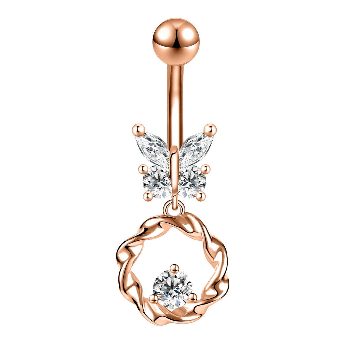 ZS 14G Bat Belly Button Ring Crystal Bat Navel Piercing Black Plated Body Piercing  Red Zircon Bat Belly Piercing Jewelry Women