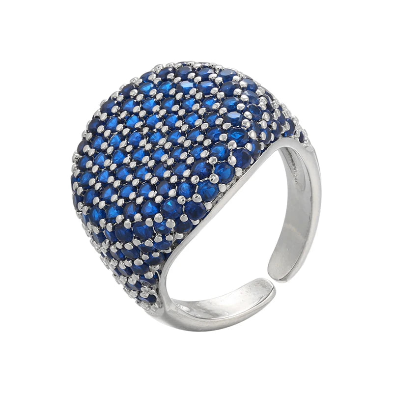 Tejesa  gold color Candy Crystal Ring for women CZ Zircon Opening women Ring