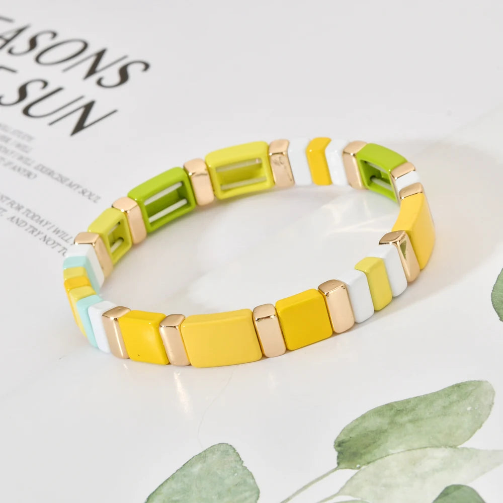 Hemasa  Boho Enamel Tile Beaded  Bracelet  For Girl/Women