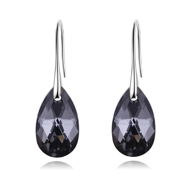 Women Fashion Water Drop Crystal Earrings  Dangle Earring CZ Charm Bridal Wedding Engagement Jewelry Gifts