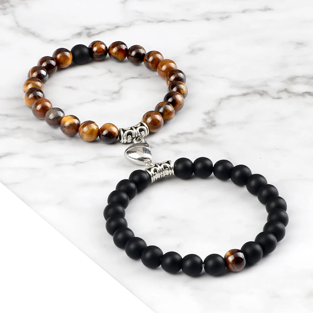 Hemasa 2pcs/set Natural Stone Beads stretchable Bracelet for Girls