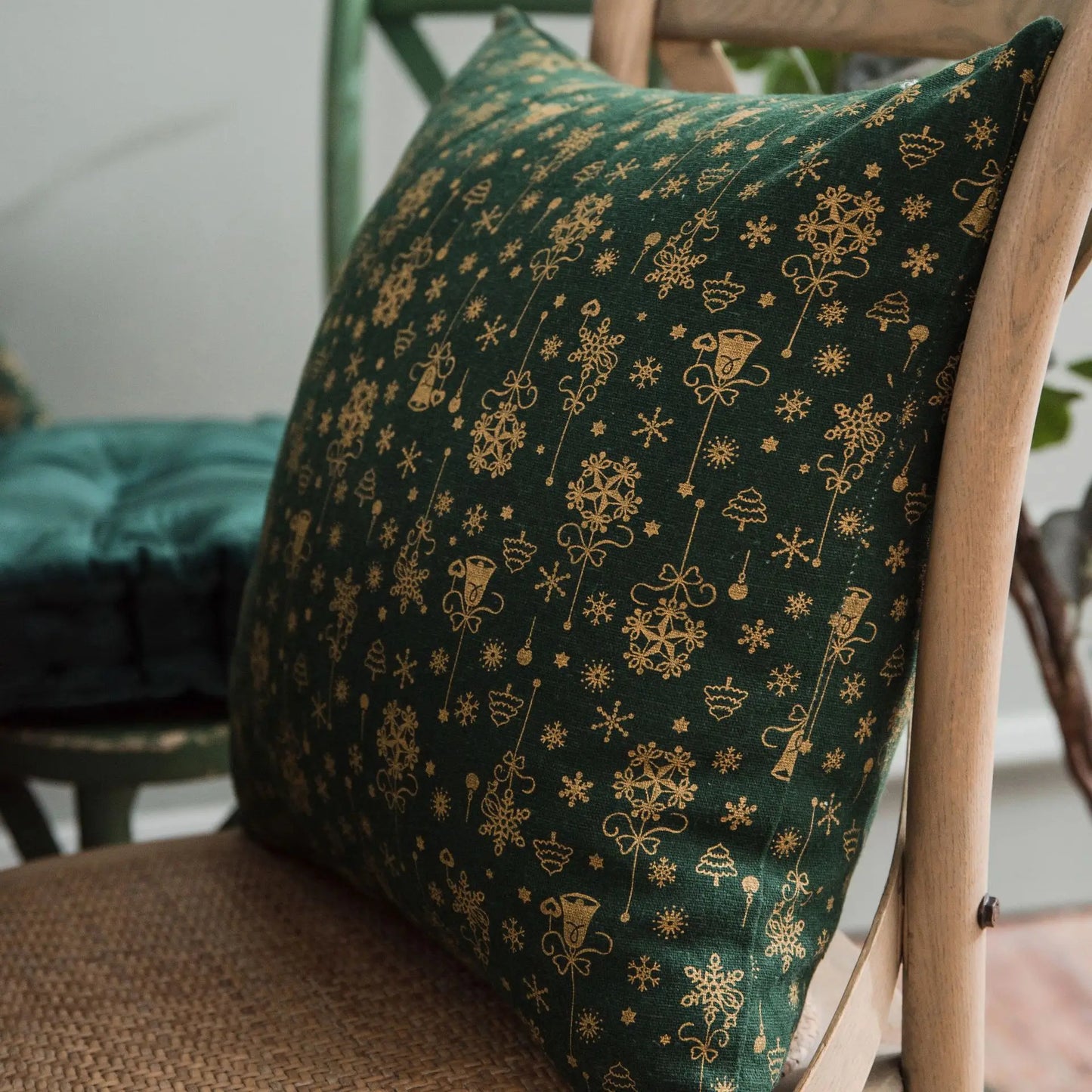 Tejesa Green Tablecloth with Christmas Pattern, Cloth, Pillowcase, Wedding Decoration, Banquet Table Cover