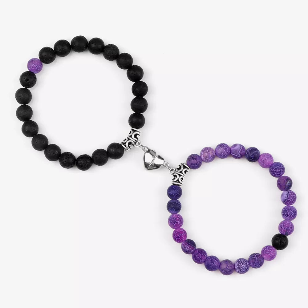 Hemasa 2pcs/set Natural Stone Beads stretchable Bracelet for Girls