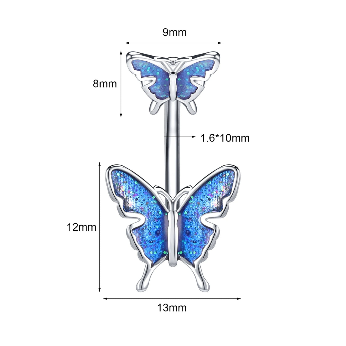 ZS 14G Bat Belly Button Ring Crystal Bat Navel Piercing Black Plated Body Piercing  Red Zircon Bat Belly Piercing Jewelry Women