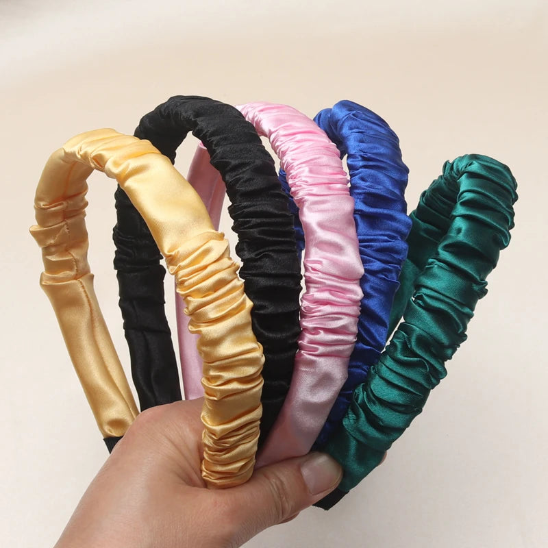 1PC Trendy Women Satin Hairbands Girls Headbands Hair Hoop Hair Accessories Headhoop