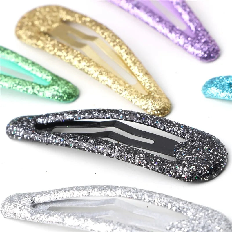 10/20pcs Glitter Snap Hair Clips Baby Children Girls BB Hairpin Hair Clip Pins Metal Barrettes Women Hair Styling Accessories