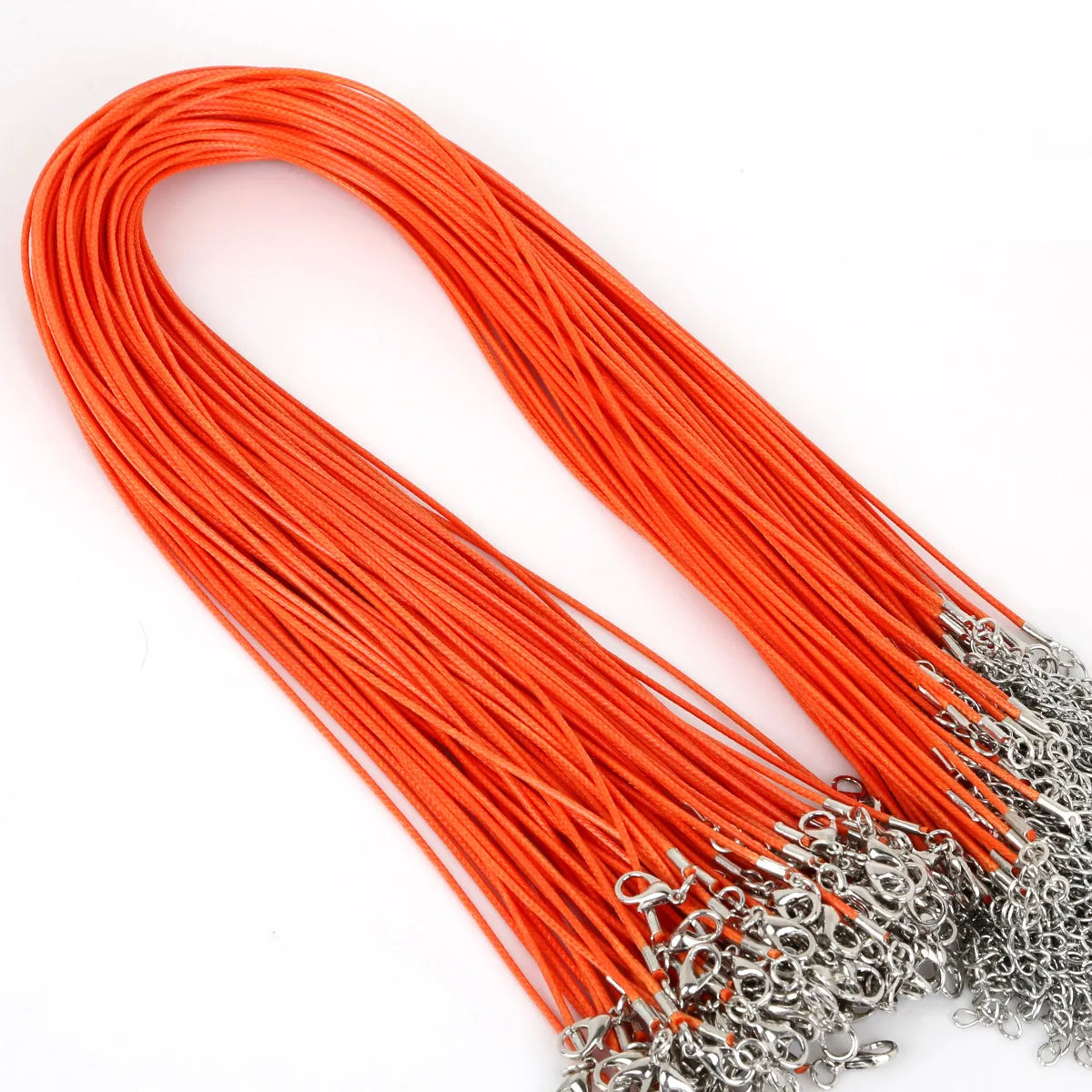 10Pcs 1.5/2mm Cotton Waxed Cord Adjustable Braided Rope String Necklace Chain with Lobster Clasp DIY Jewelry Making Handmade