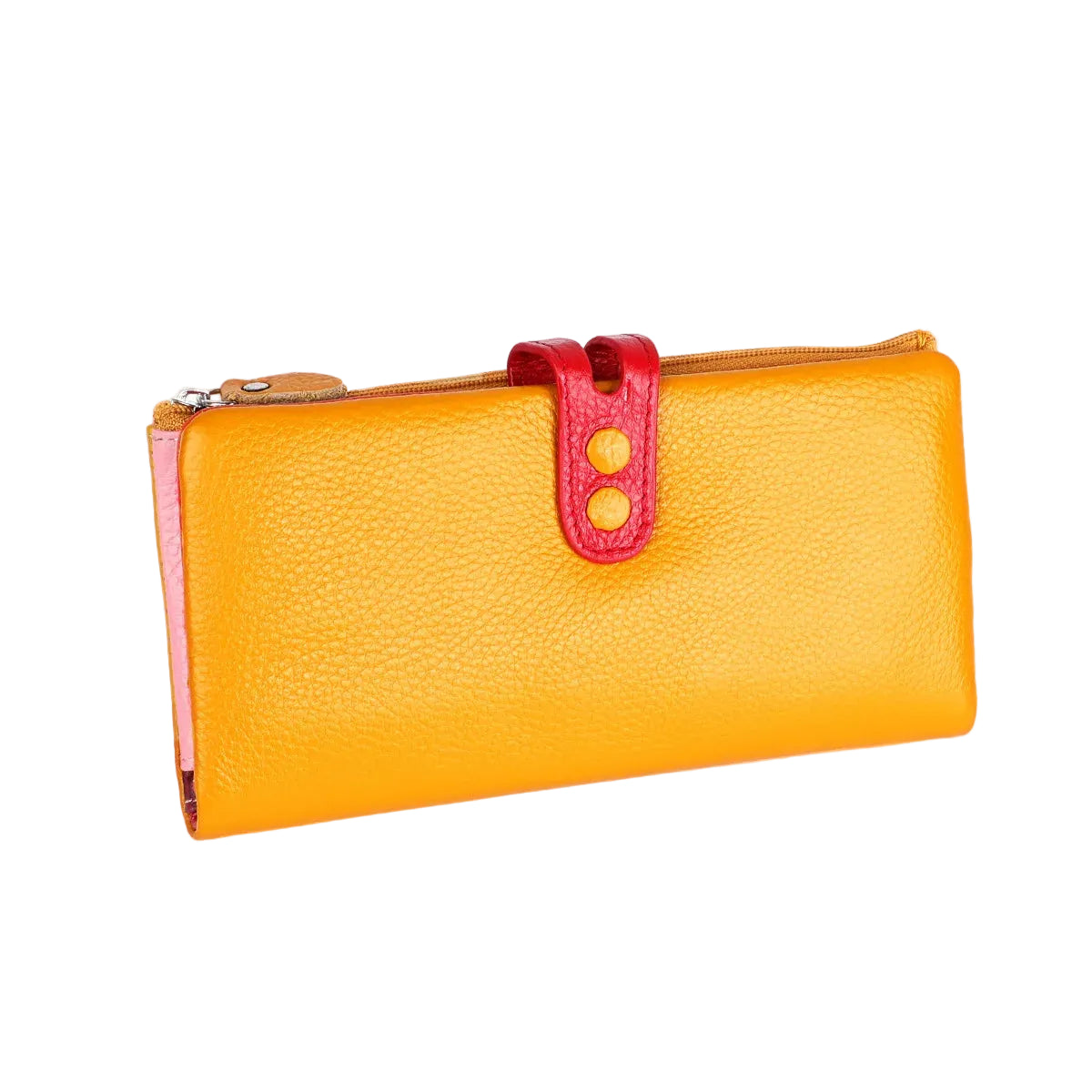Tejesa Genuine Leather Long Clutch Ladies Purse with Zipper Pocket/ Colorful Phone Wallet