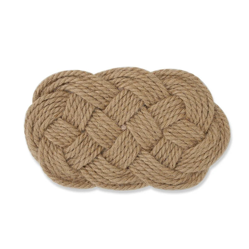 Hemasa Set of 2 Rope Woven Cotton Thread Jute Cup Mats, Coaster Placemats - Available in 3 designs.