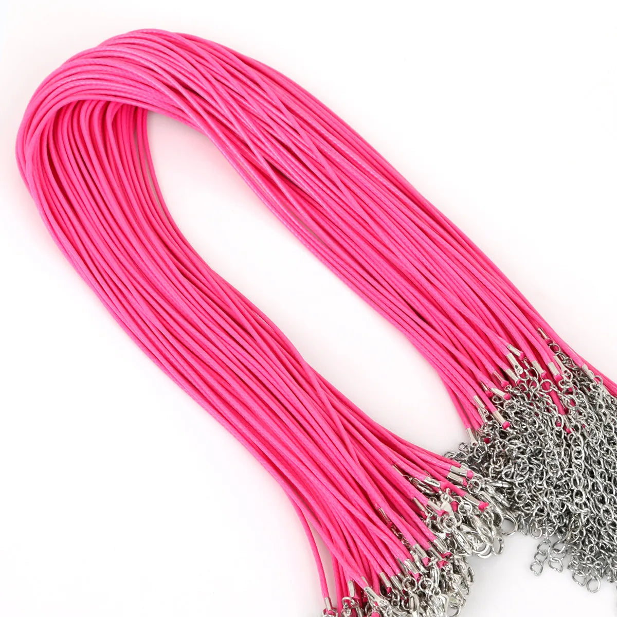 10Pcs 1.5/2mm Cotton Waxed Cord Adjustable Braided Rope String Necklace Chain with Lobster Clasp DIY Jewelry Making Handmade