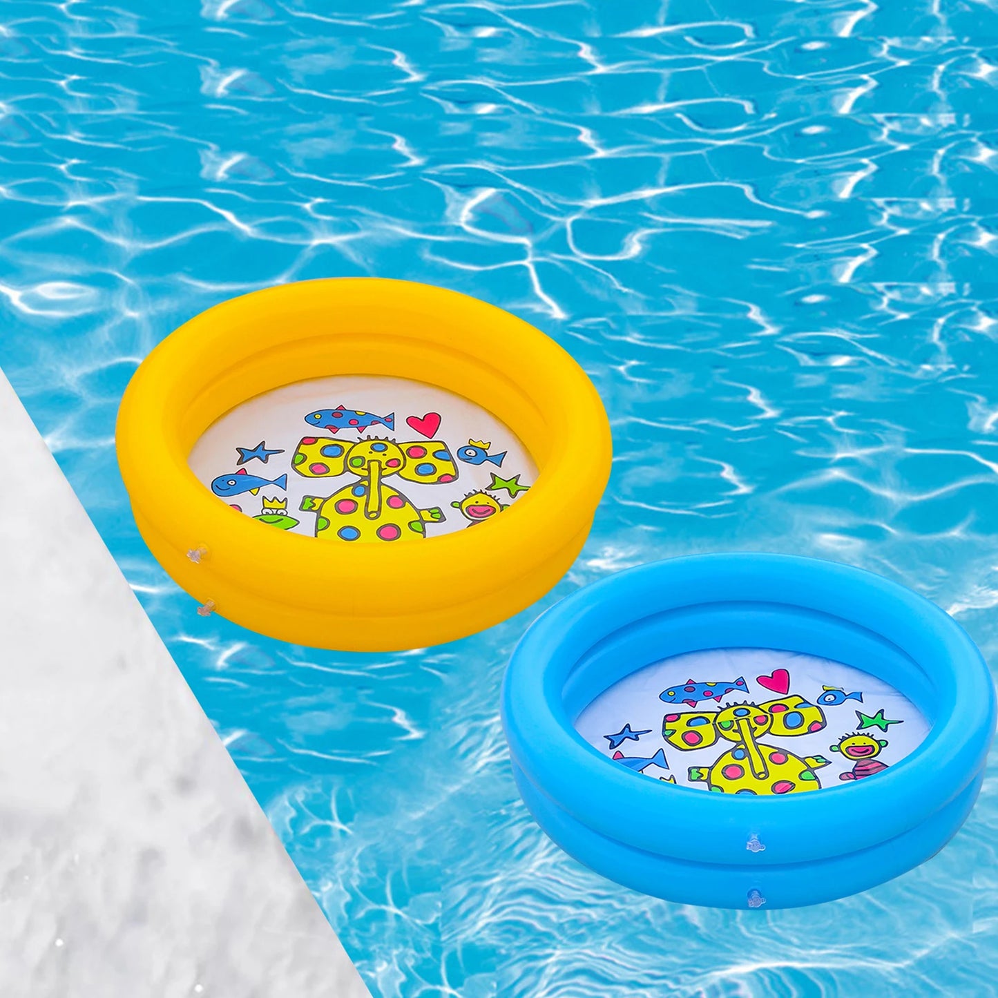 Hemasa PVC Round Kids Inflatable Swimming Pool Baby Bath Tub Family Summer Indoor Outdoor Garden Backyard Water Fun Toy Tub Durable