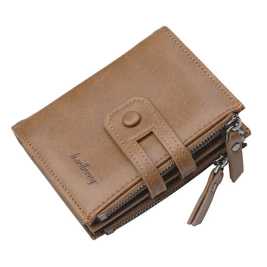 Hasp Men Wallet Vintage Short Clutch Big Capacity Zipper Male Wallets Business Purse Luxury Brand Money Bag Cool Card Holder