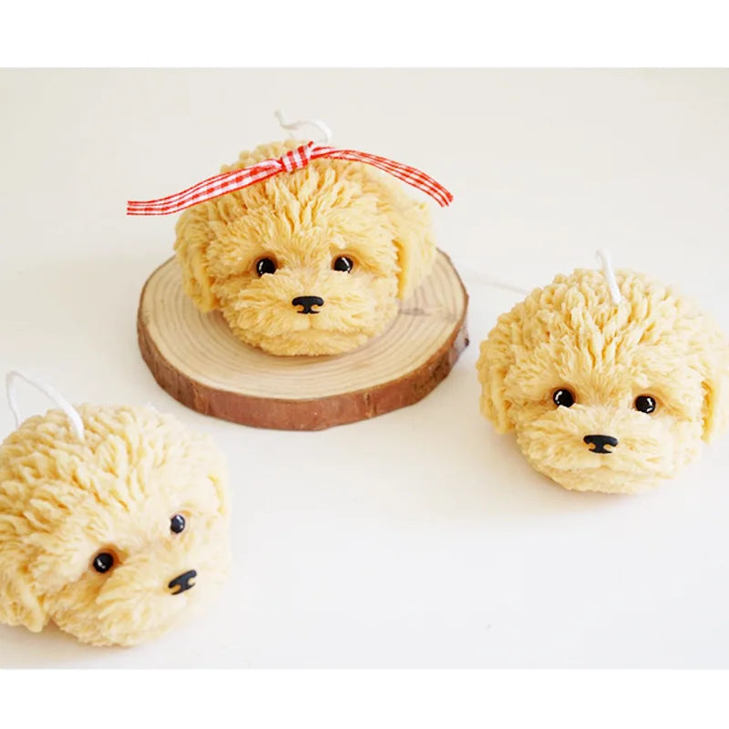 Cute Teddy Dog Candle Molds