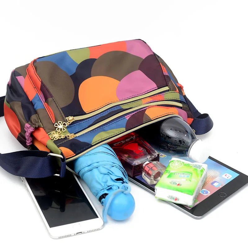Tejesa Multi Pockets Women Messenger Bag High Quality Durable Fabric Handbag Female Lightweight Nylon Shoulder Bag For Women