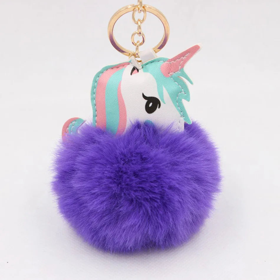 Fashion Key Chain Owl Fox Rhinestone Jewelry Unicorn Keychain for Women Girls Bag Cellphone Car Decoration