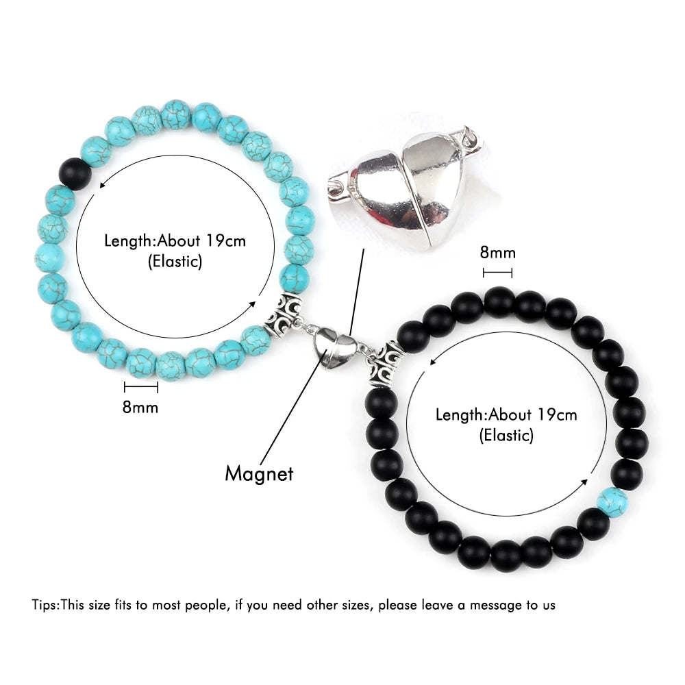 Hemasa 2pcs/set Natural Stone Beads Bracelet