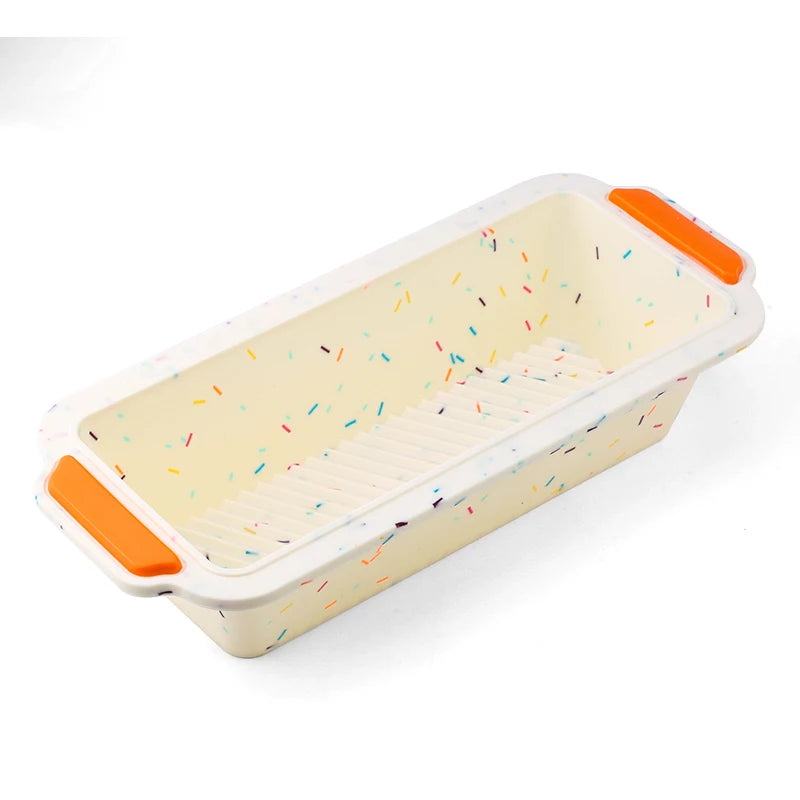 Tejesa   2Pcs Silicone Toast Bread Mold Rectangular Bread Pan Mold Rectangular Cake Baking Tray Non-Stick Loaf Pan Chiffon Cake Mould Kitchen