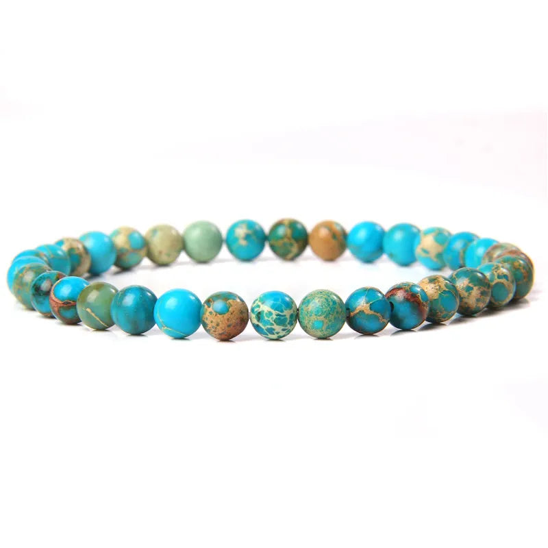 Hemasa  6mm Natural Stone Beads Bracelet/ Blue Tiger Eye/ lapis lazuli Beads Stretchable  Bracelet