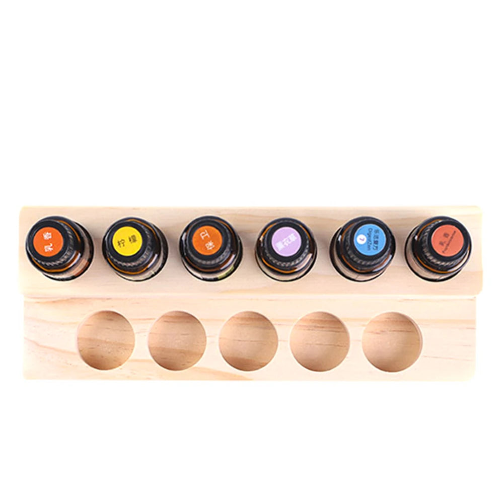 11 Compartments Essential Oil Display Stand Shelf Wooden Exquisite Rack With 11 Grooves Can Hold 15ml Bottles #W0