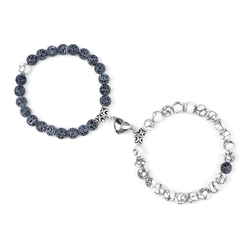 Hemasa 2pcs/set Natural Stone Beads stretchable Bracelet for Girls