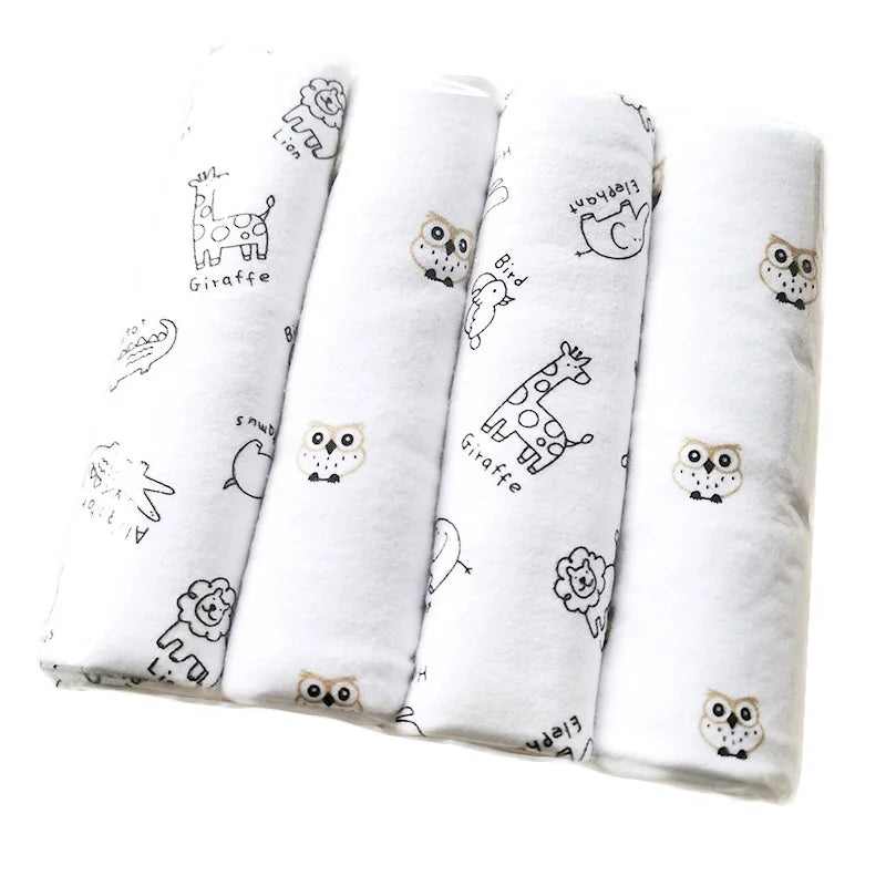 Tejesa 4Pcs/Pack 100% cotton supersoft flannel receiving baby blanket / swaddle baby bedsheet 76*76CM baby blankets newborn