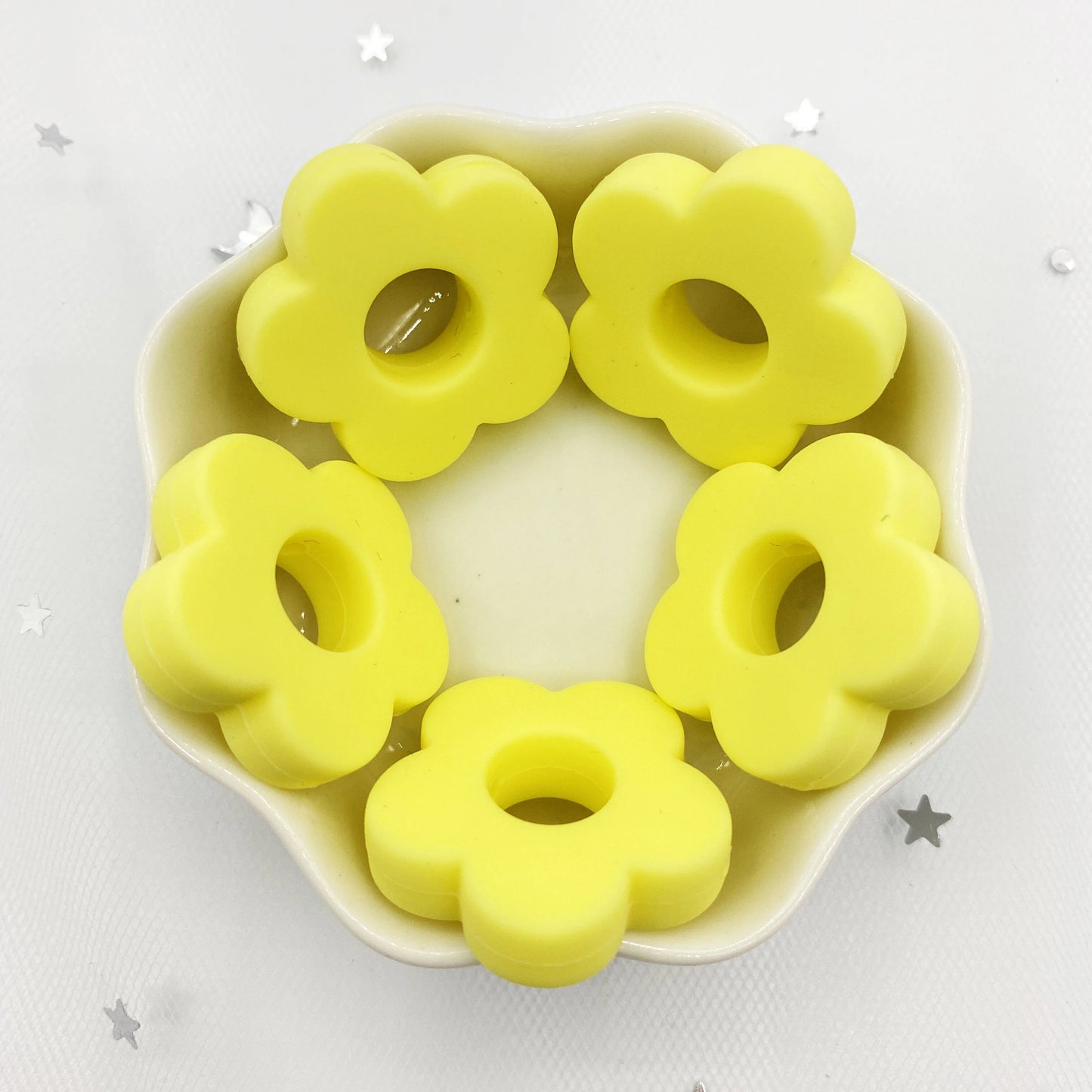 10 pcs Flower Silicone beads Baby Teething nursing DIY Crafts teething chew Beads Clips Soother Chain Accessories babi Toys