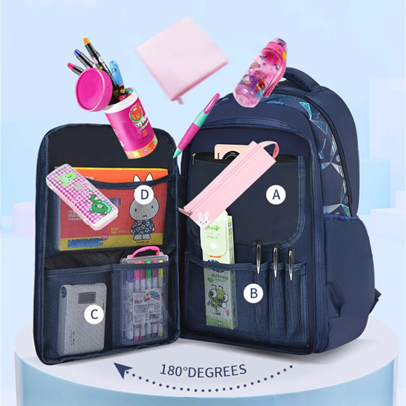 Hemasa Primary School Backpacks Waterproof Children School Bags For Boys kids/ Travel Backpack