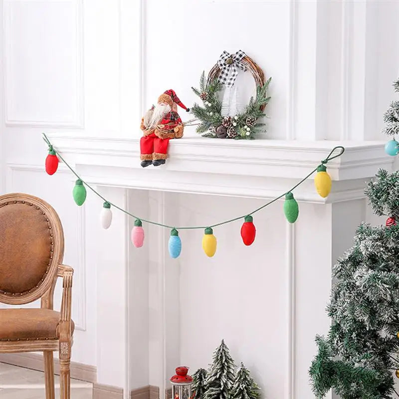 Hemasa Garland Pom Pendant Xmas Ball  Felt Christmas Wool Pastel Diy Decor Party Layout Scene Tassel Rainbow