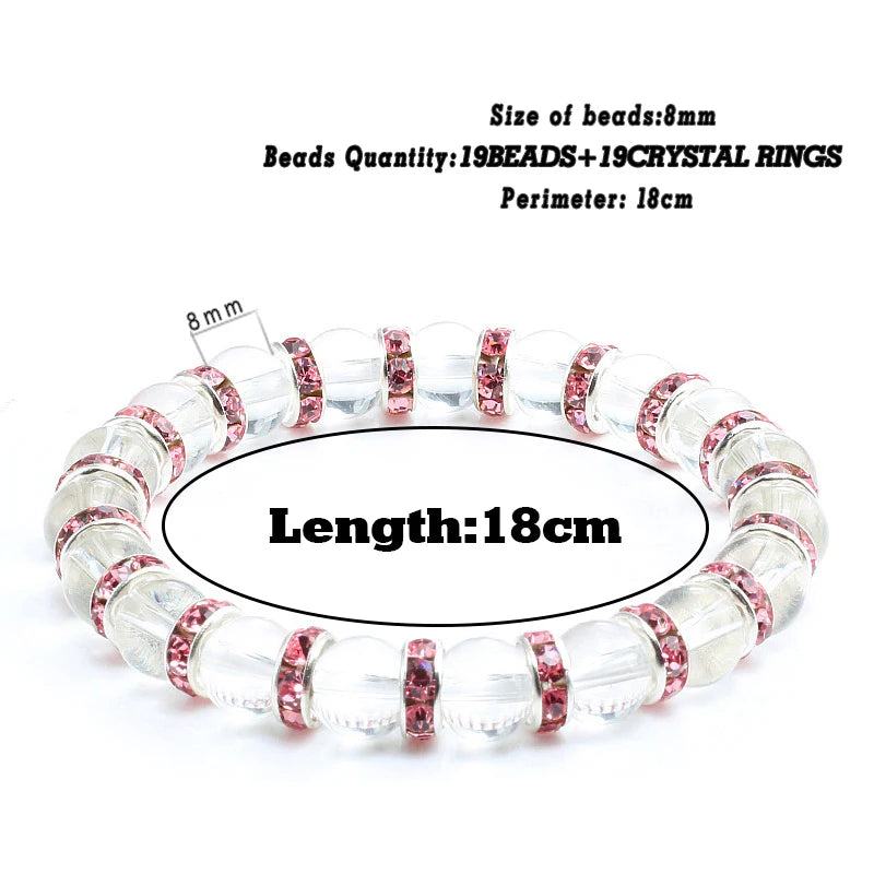 Hemasa Fashion Charm Natural Stone Women Bracelet /Colorful Rhinestone Transparent  Beads Bracelets
