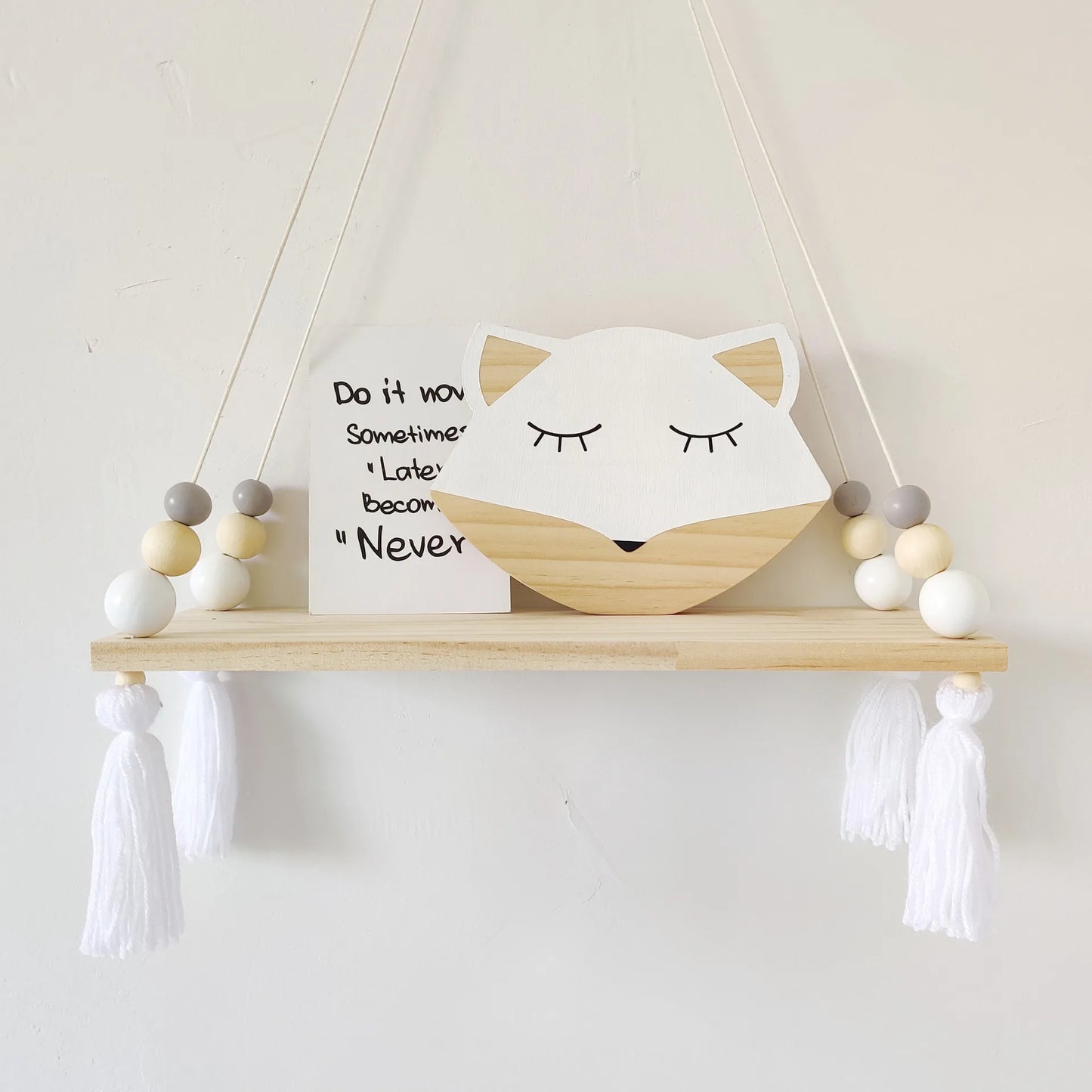 Kids Room Decorative Wooden Shelf Natural Wood Wall Hanging Shelves Nursery Baby Bory Girl Kids Room Storage Decoration Shelf