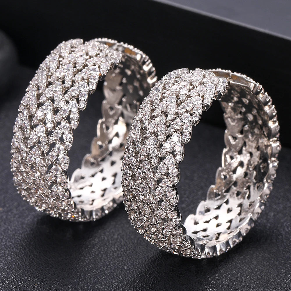 Hemasa  Cubic Zirconia Hoop Earrings For Women