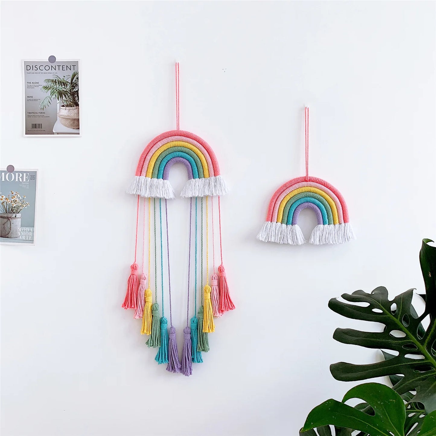 Nordic Kids Room Beads Garland Wall Decoration Handmade Rainbow Nursery Room Decor Hanging Decor Boys Girls Room Decor