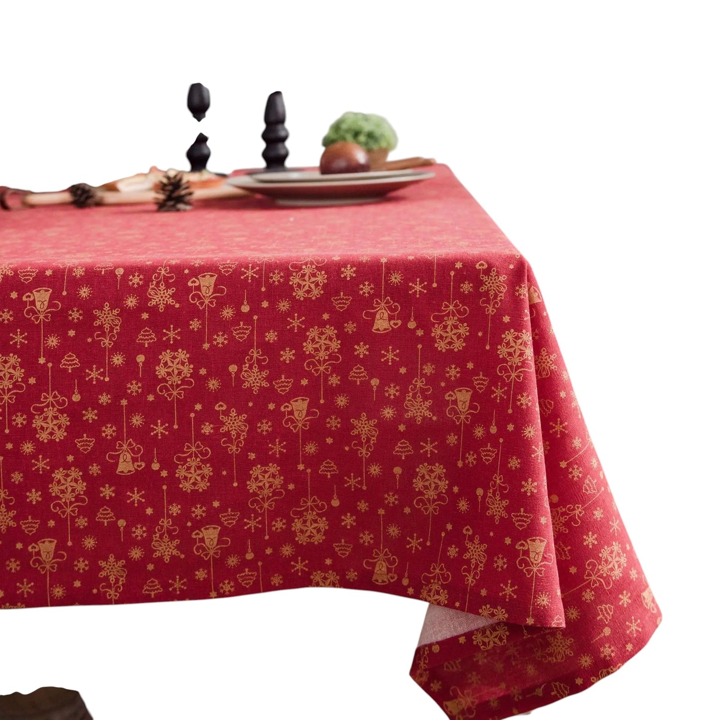 Tejesa Green Tablecloth with Christmas Pattern, Cloth, Pillowcase, Wedding Decoration, Banquet Table Cover