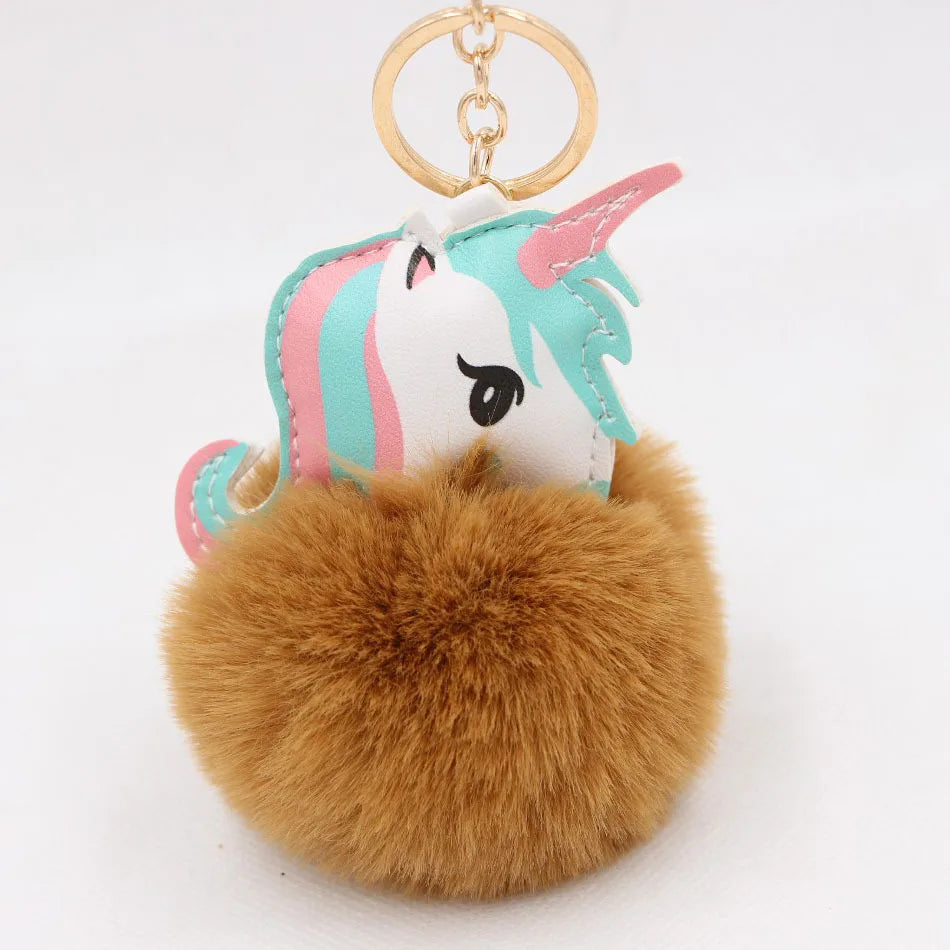 Fashion Key Chain Owl Fox Rhinestone Jewelry Unicorn Keychain for Women Girls Bag Cellphone Car Decoration