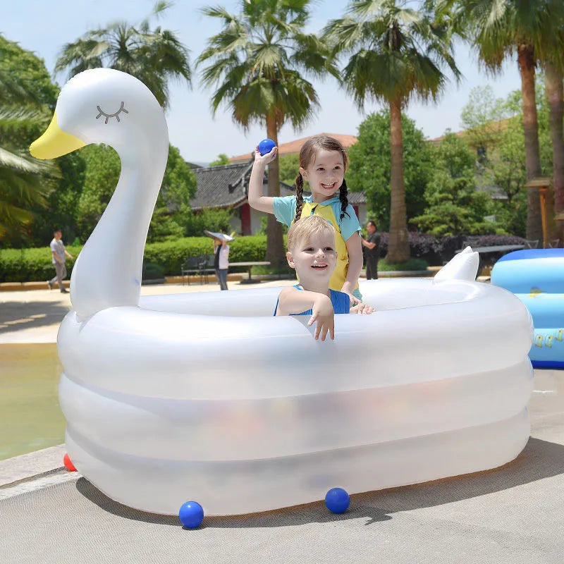 Hemasa Swan Inflatable Swimming Pool Large Adult Children's Thickened Household Pools