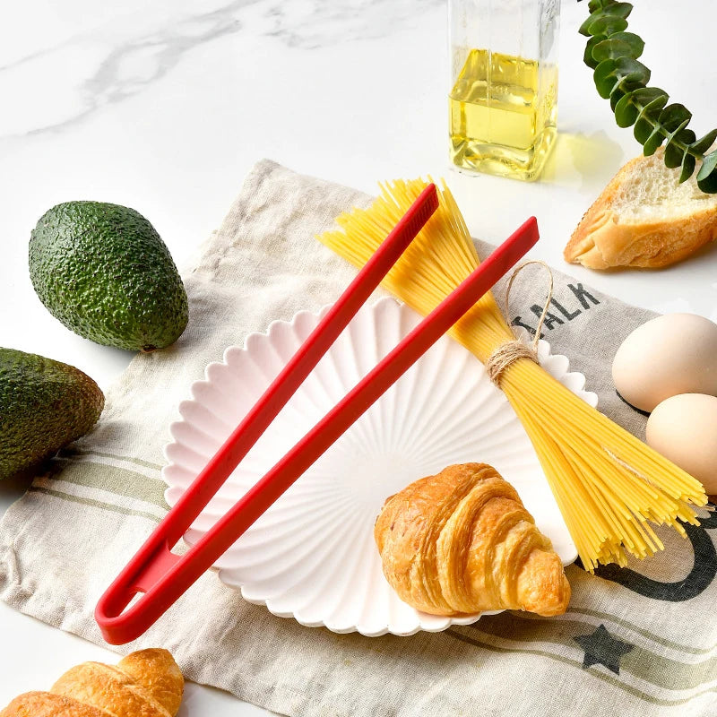Tejesa  29cm Silicone Grill Tongs Non-Stick Food Bread Clip Heat Resistant BBQ Salad Cooking Serving Clamp Steak Pasta Clip For Kitchen