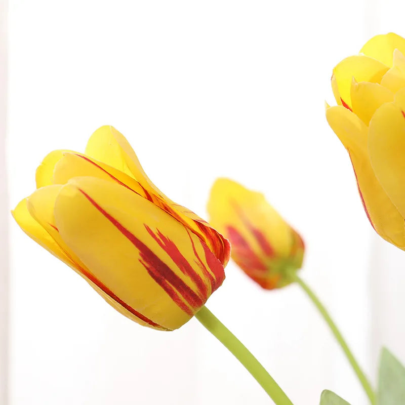 8Pcs Simulation Feel Moisturizing Big Tulip Flower Decoration Home Latex Fake Flower Tulip Wedding Bouquet Photography Props