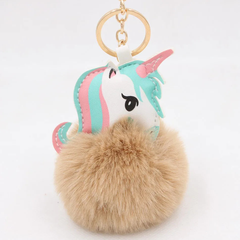 Fashion Key Chain Owl Fox Rhinestone Jewelry Unicorn Keychain for Women Girls Bag Cellphone Car Decoration
