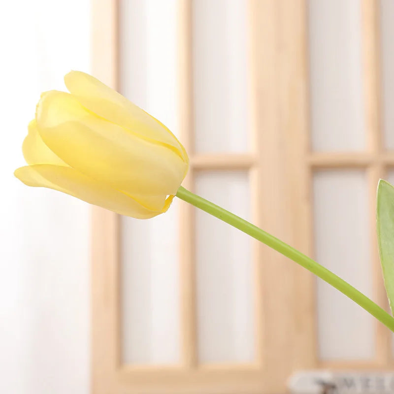 8Pcs Simulation Feel Moisturizing Big Tulip Flower Decoration Home Latex Fake Flower Tulip Wedding Bouquet Photography Props