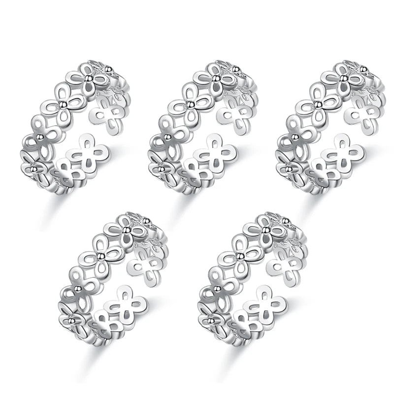 Heamasa  8PCS   Foot Ring Gifts Adjustable Open Toe Rings Set for Women /Girl