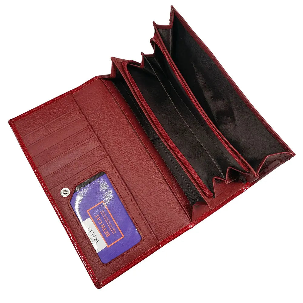Beth Cat Women Wallets Genuine Leather Coin Purse Famous Brand Long Womens Purses Luxury Brand Card Holder Money Bags
