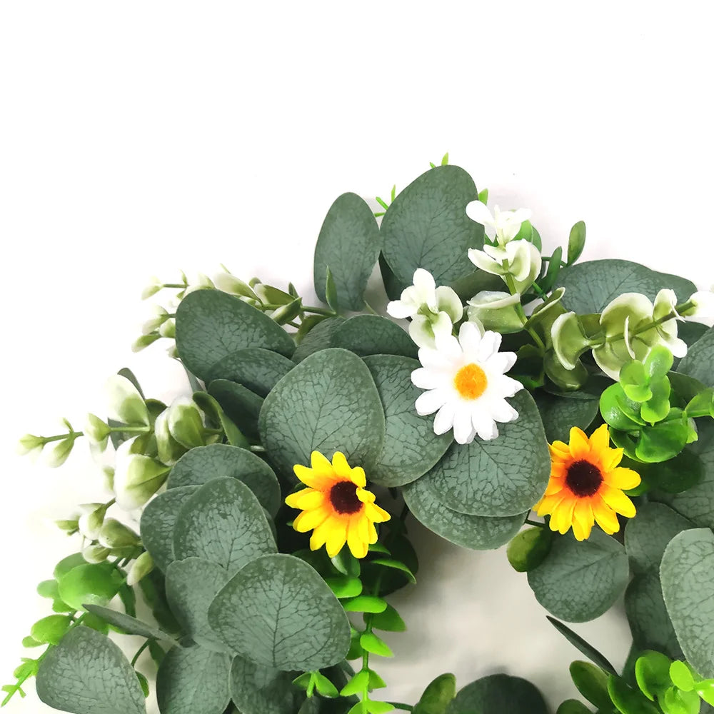 Summer Sunflower Garland Home Decor Artificial Flowers Wreath For House Front Door Decoration Wall Hanging