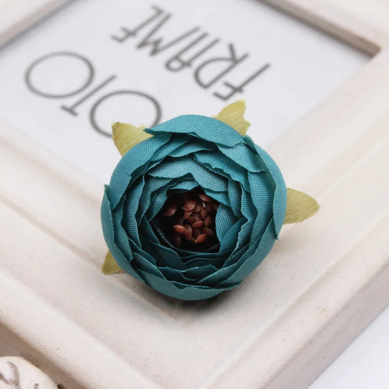 Artificial Silk Tea Rose Bud Flower Heads for DIY Wedding, Flower Wall, Event Party, Garland, Headware Deco, 4.5cm, 17Colors