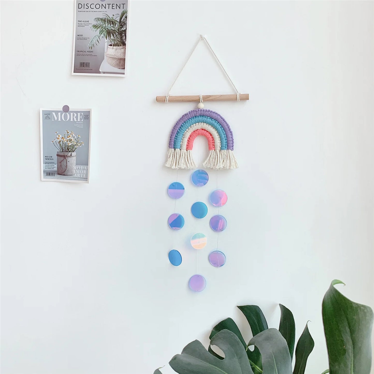 Girl Nursery Room Decor Baby Girl Kids Room Wall Decor Handmade Rainbow Hanging Decoration Nordic Style Home Hanging Decoration