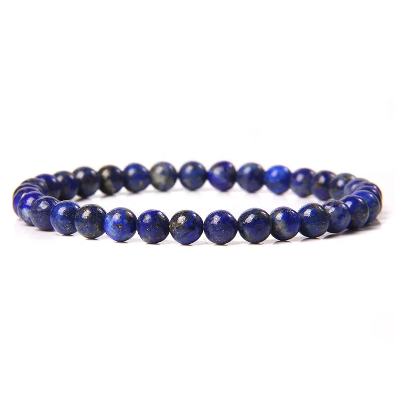 Hemasa 6mm Natural Stone Beads Bracelet/ Blue Tiger Eye/ lapis lazuli Beads Stretchable  Bracelet