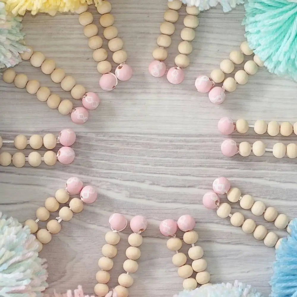 Ballet Dancer Hanging Decoration Nursery Baby Tent Ornament Wooden Beads Girl Room Decor Nordic Photography Props