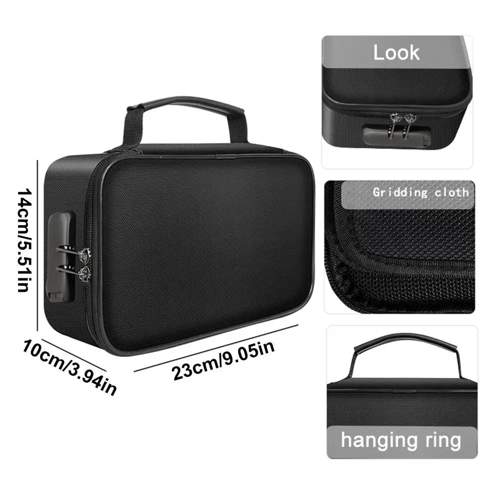 Hemasa Fireproof Document Storage Bag With Lock Waterproof 3-layer File Safe Tickets Certificate Passport Briefcase Organizers